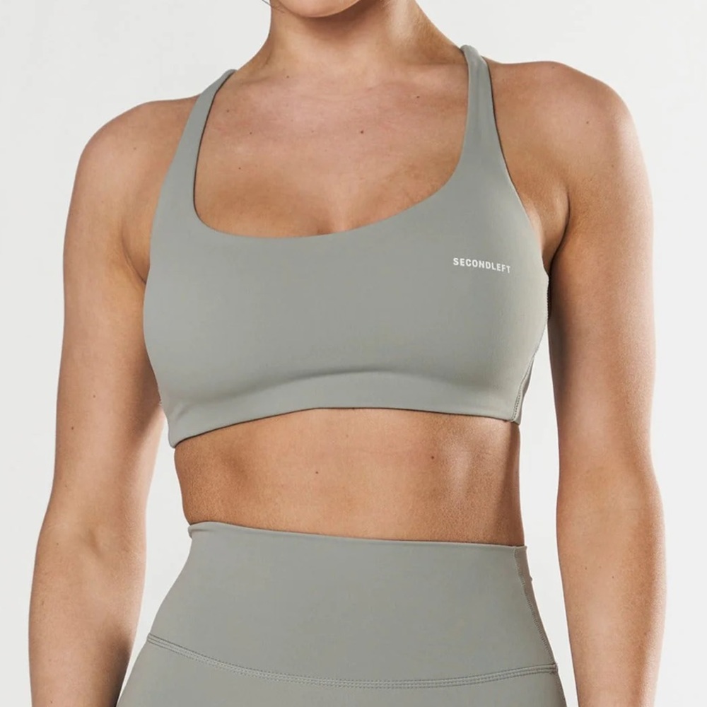 Second left Grey crop sports bra Size S